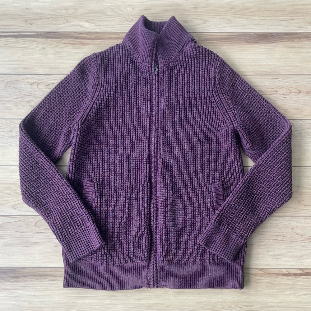 L.L.Bean Men's Signature Organic Cotton Full Zip‎ Funnel Neck Sweater